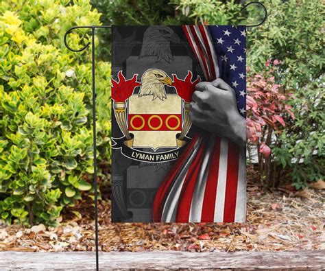 Lyman Family Crest Flag Inside American Flag Lyman Coat Of Arms Merch - Moothearth