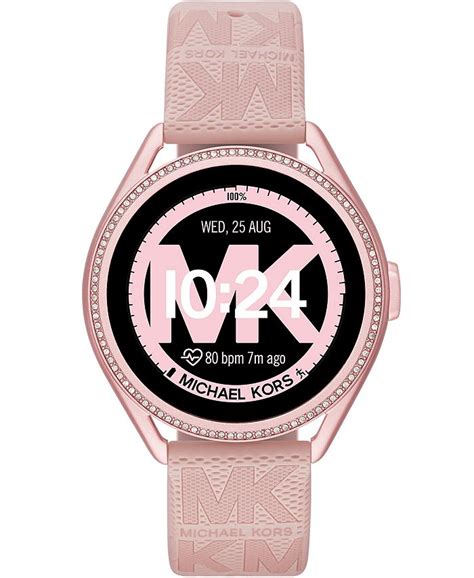 Michael Kors Access Gen 5e MKGO Blush Rubber Smartwatch 43mm - Macy's