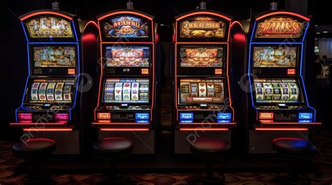 Four Slot Machines Lined Up In A Casino Background, Pictures Of Winning ...