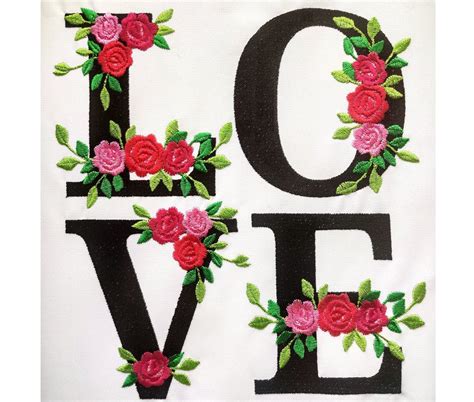 Floral font machine embroidery designs