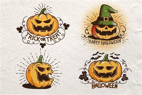 Halloween Retro Pumpkins