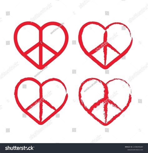 Peace Symbol Heart Shape Icon Vector Stock Vector (Royalty Free ...