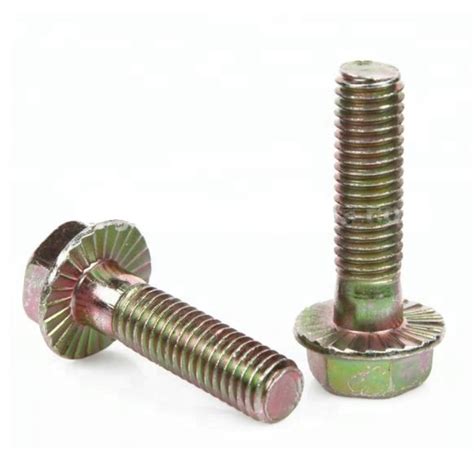 Zinc Yellow Chromate Plated Hexagon Flange Bolts Grade 5 Steel Hex Head Flange Bolt