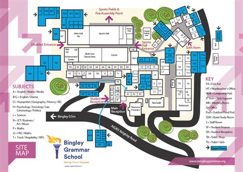 Bingley Grammar School - Map of the School