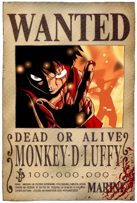 One Piece Luffy Wanted Poster New World