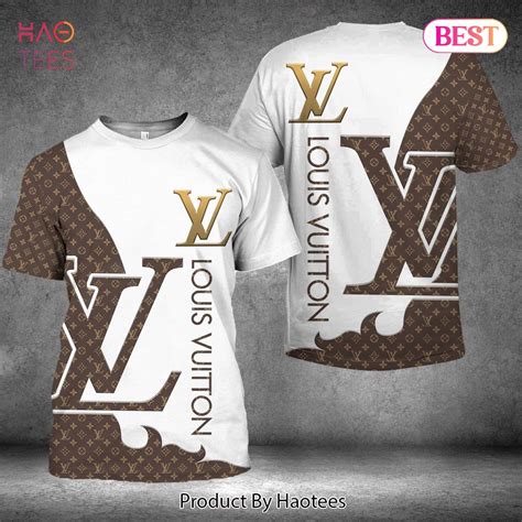 THE BEST Louis Vuitton White Mix Brown Luxury Color 3D T-Shirt POD Design