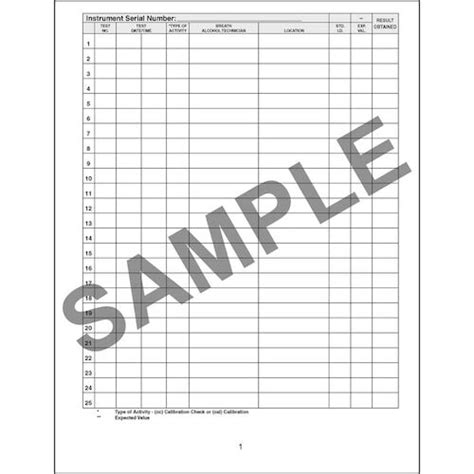 Printable Thermometer Calibration Log Sheet