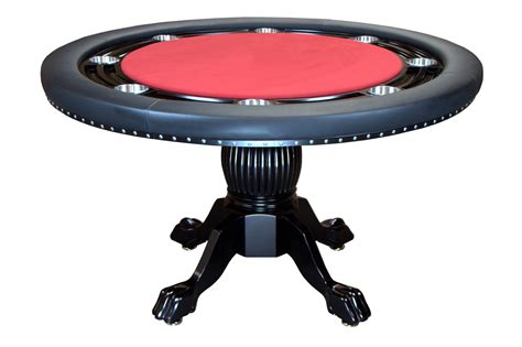 Nighthawk Round Poker Table with Round Dining Top & 4 Dining Chairs – Red – Welcome to Poker ...