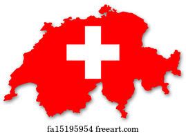 Free art print of Switzerland map flag. Map of Switzerland with their ...