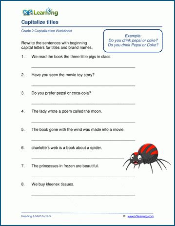 Grade 2 Capitalization Worksheets | K5 Learning