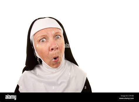 Funny Nun with Shocked Expression on her Face Stock Photo - Alamy