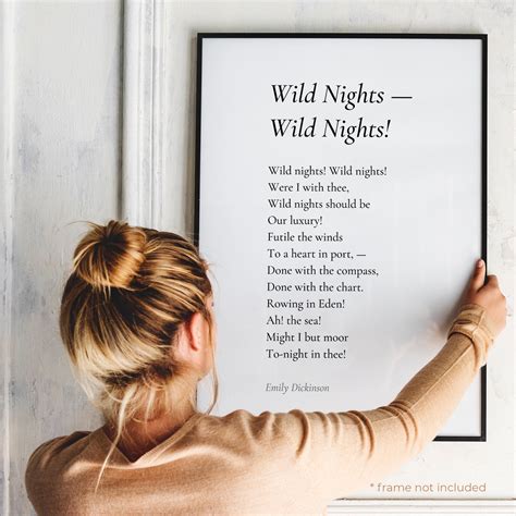 Wild Nights by Emily Dickinson Poem Print Poetry Print Gift - Etsy