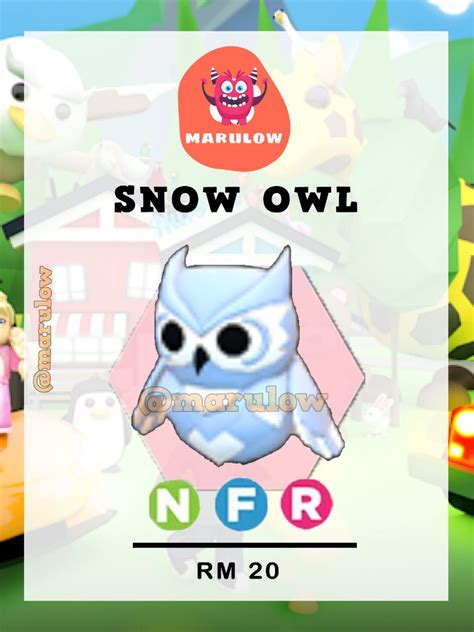 Adopt Me - Snow Owl NFR ( Roblox ), Video Gaming, Gaming Accessories, In-Game Products on Carousell