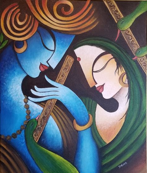 Buy Radha Krishna, Modern Art, Contemporary Art, Abstract Acrylic Painting Online in India - Etsy