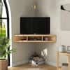 Furniture of America Emmeline 47 in. Gingko/Light Maple Particle Board Corner Floating TV Stand ...