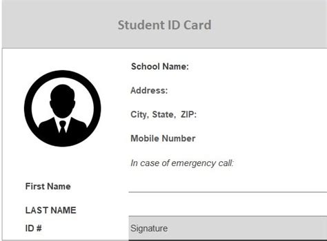 Student id Card Template: 6+ Free Printable Documents (Word, Excel)