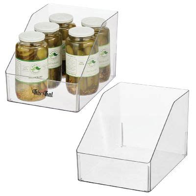 mDesign Plastic Storage Bin with Labels for Kitchen - 2 Bins, 32 Labels ...