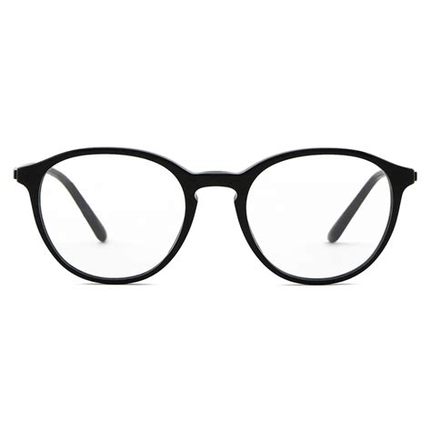 Giorgio Armani - Men’s Panto Eyeglasses - Matte Black - Optical Glasses - Giorgio Armani Eyewear ...