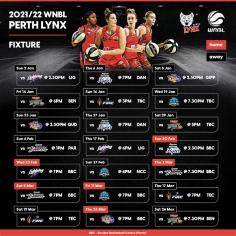 PERTH LYNX SCHEDULE CHANGE - Perth Lynx