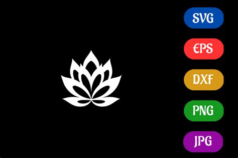 Lotus Flower | Black and White Logo Graphic by Creative Oasis · Creative Fabrica