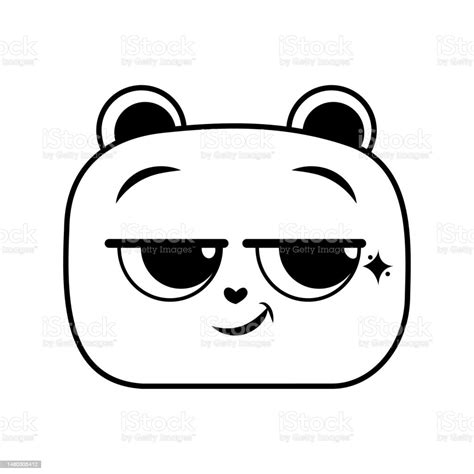 Vector Cartoon Cute Smirking Face Emoji Isolated Illustration Stock ...