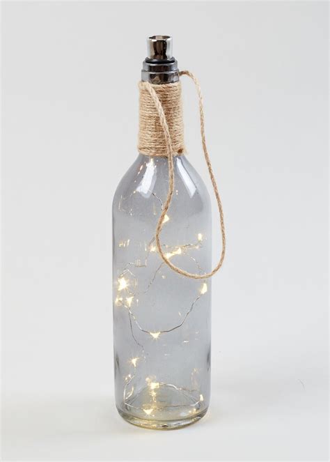 LED Glass Bottle (30cm x 7cm x 7cm) – Grey | Led accessories, Bottle lights, Grey glass