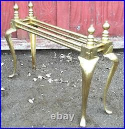 Rare MID Century Modern Queen Anne Curved Leg Brass Console Sofa Table Base | Rare Midcentury Modern