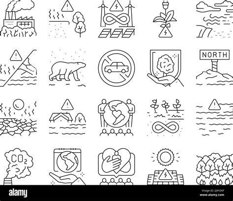 Climate Change And Eco Problem Icons Set Vector Stock Vector Image & Art - Alamy