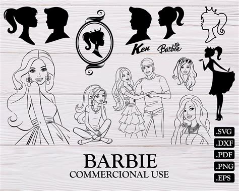 BARBIE SVG,barbie and ken svg, barbie silhouette, barbie clipart, girl svg, barbie head svg ...