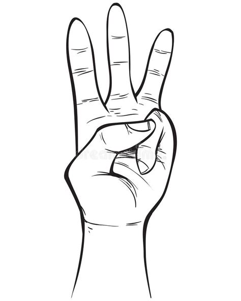 Hand Gesture Doodle Vector Illustration Stock Vector - Illustration of ...