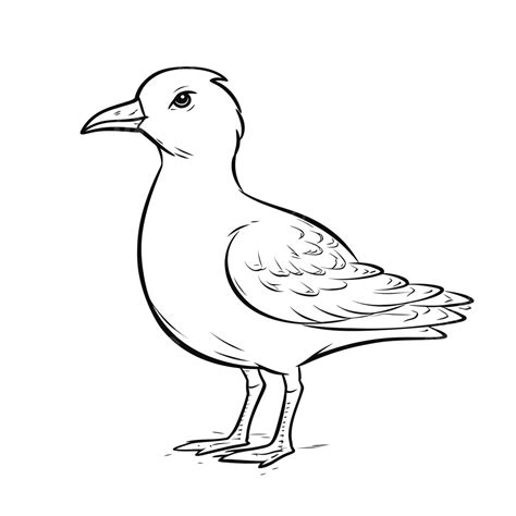 Seagull Is A Black And White Drawing Outline Sketch Vector, Seagull Drawing, Seagull Outline ...