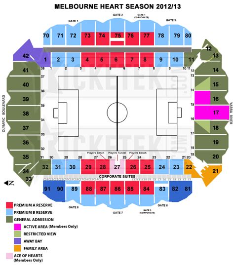 Aami Park Seating - Active area - Venue map - Melbourne City - Melbourne Football