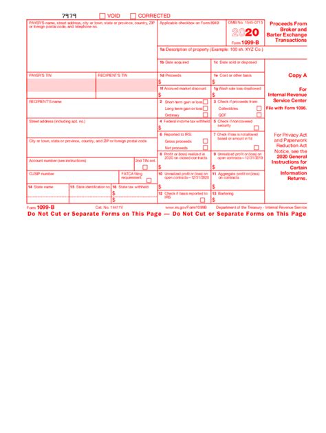 Free Fillable Form 1099 B - Printable Forms Free Online