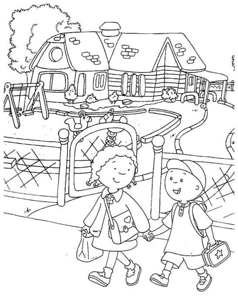 Clementine and Caillou coloring page - Download, Print or Color Online for Free