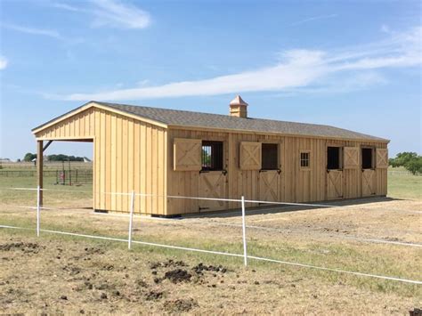 4-Stall Shedrow | Horse barns, Horse barn ideas stables, Horse barn plans