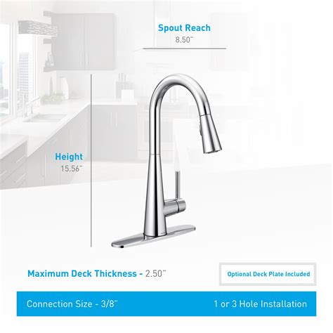 Moen 7864SRS Spot Resist Stainless Sleek Pull-Down Spray Kitchen Faucet with Reflex and Power ...