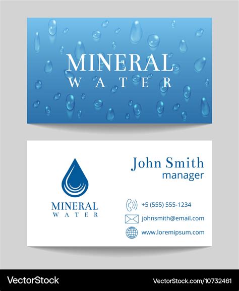 Mineral water delivery business card template Vector Image