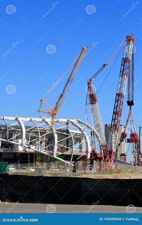 LA Rams Stadium Construction Site Editorial Stock Image - Image of ...