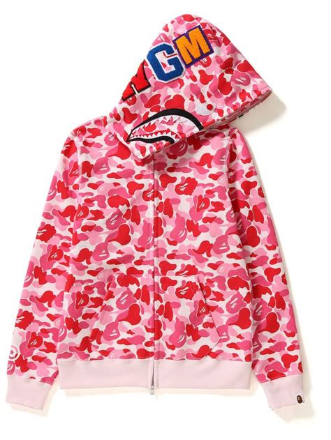 POP Fashion Womenswear 2018SS Japan Bape Outerwear Pink Camouflage Hooded Jacket Fashion Spring ...