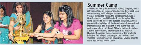 Amity International School Sec-46 Gurgaon organises Summer Camp Details