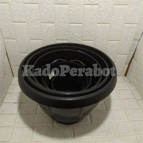 Jual pot bunga hitam 35 - pot bunga besar - pot tanaman besar - pot ...