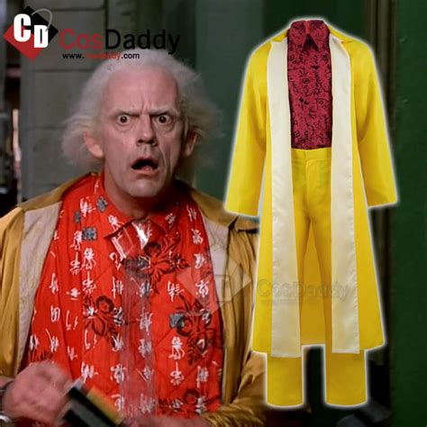 Back to the Future Part II Dr Doc Emmett Brown Coat Full Set Cosplay Costume