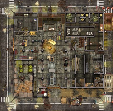 24x24 The Colony warehouse 72DPI | Rpg map, D&d rpg, Rpg