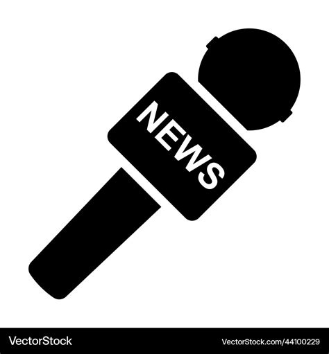 Microphone and one journalist icon breaking news Vector Image