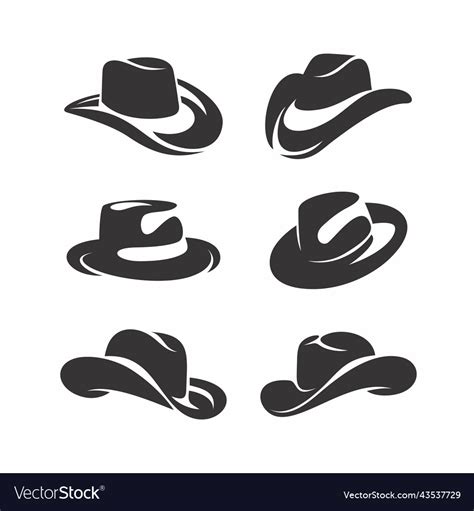 Set of cowboy hat clip art Royalty Free Vector Image