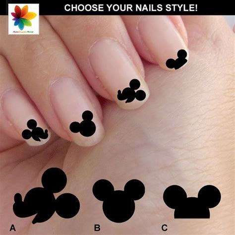 Mickey Mouse nail art decals -60 Waterslide nail decals, by Nailsgraphicworld | Disney nails ...