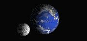 animated free gif: 3d globe gif animated ....earth moon revolve - rotation ....save the planet ...
