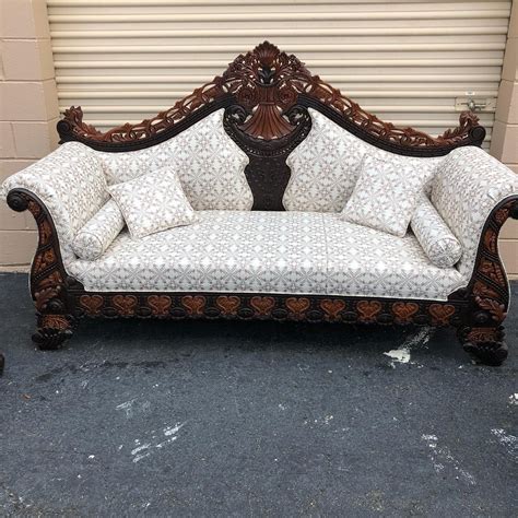 Maharaja Style Traditional Wooden Carved 5 Seater Sofa Set (3 Pcs) #39699 | DesiClik.com, USA