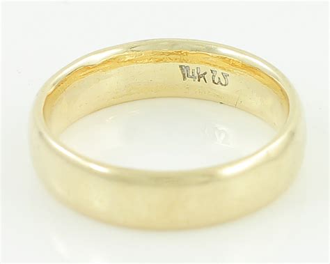 14k Vintage Wedding Band - Yellow Gold Comfort Fit Ring Plain 4.9 mm ...