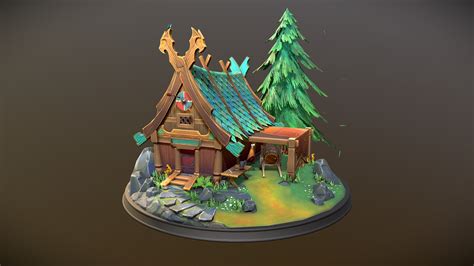 Stylized Nordic Cabin - 3D model by PaulCarstens [2240159] - Sketchfab